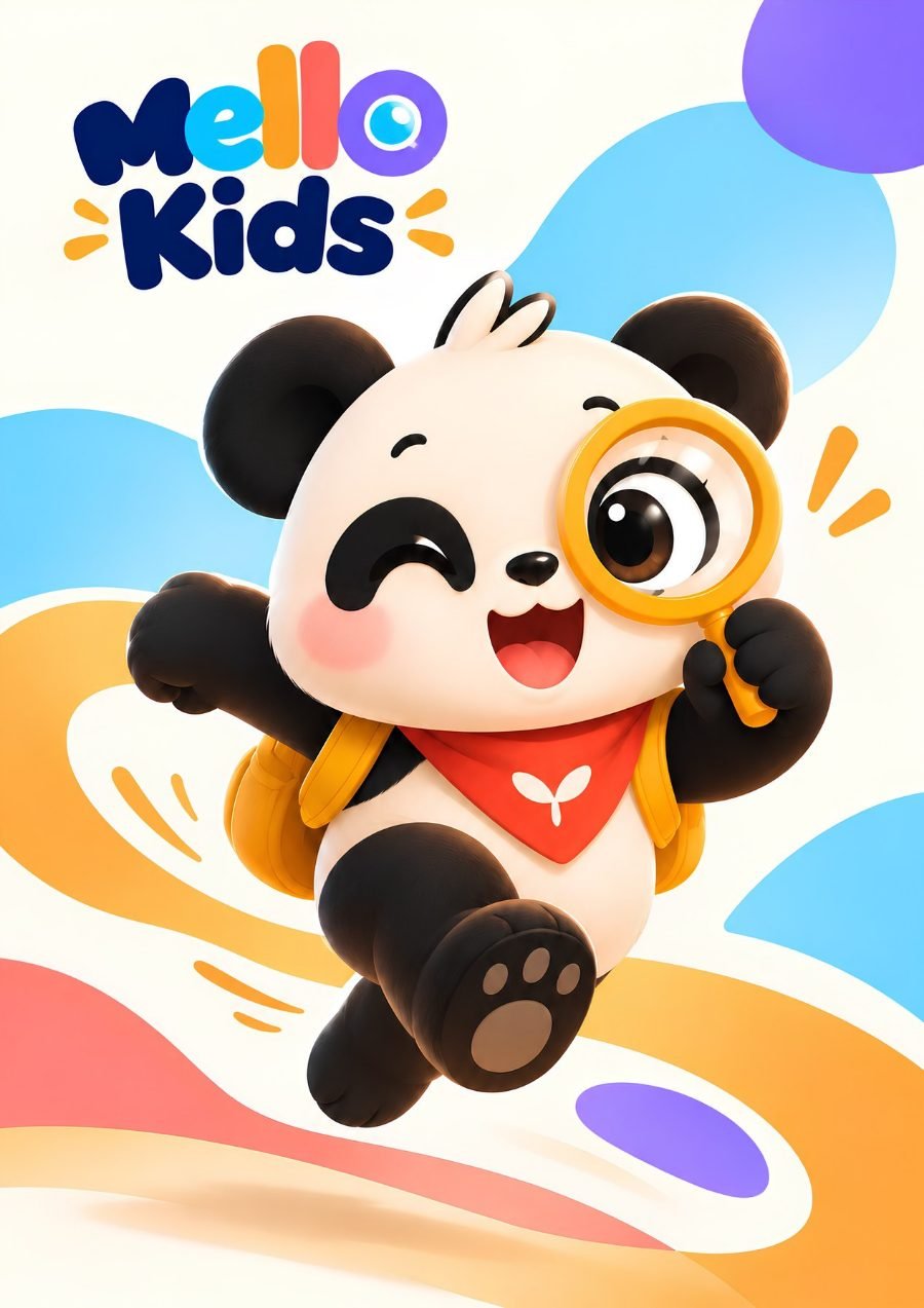 Mello panda running happily