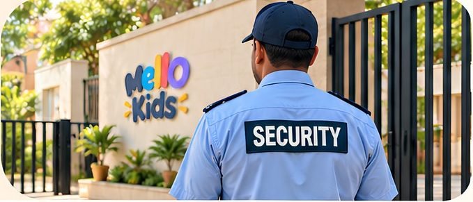 Security guard at the school gate